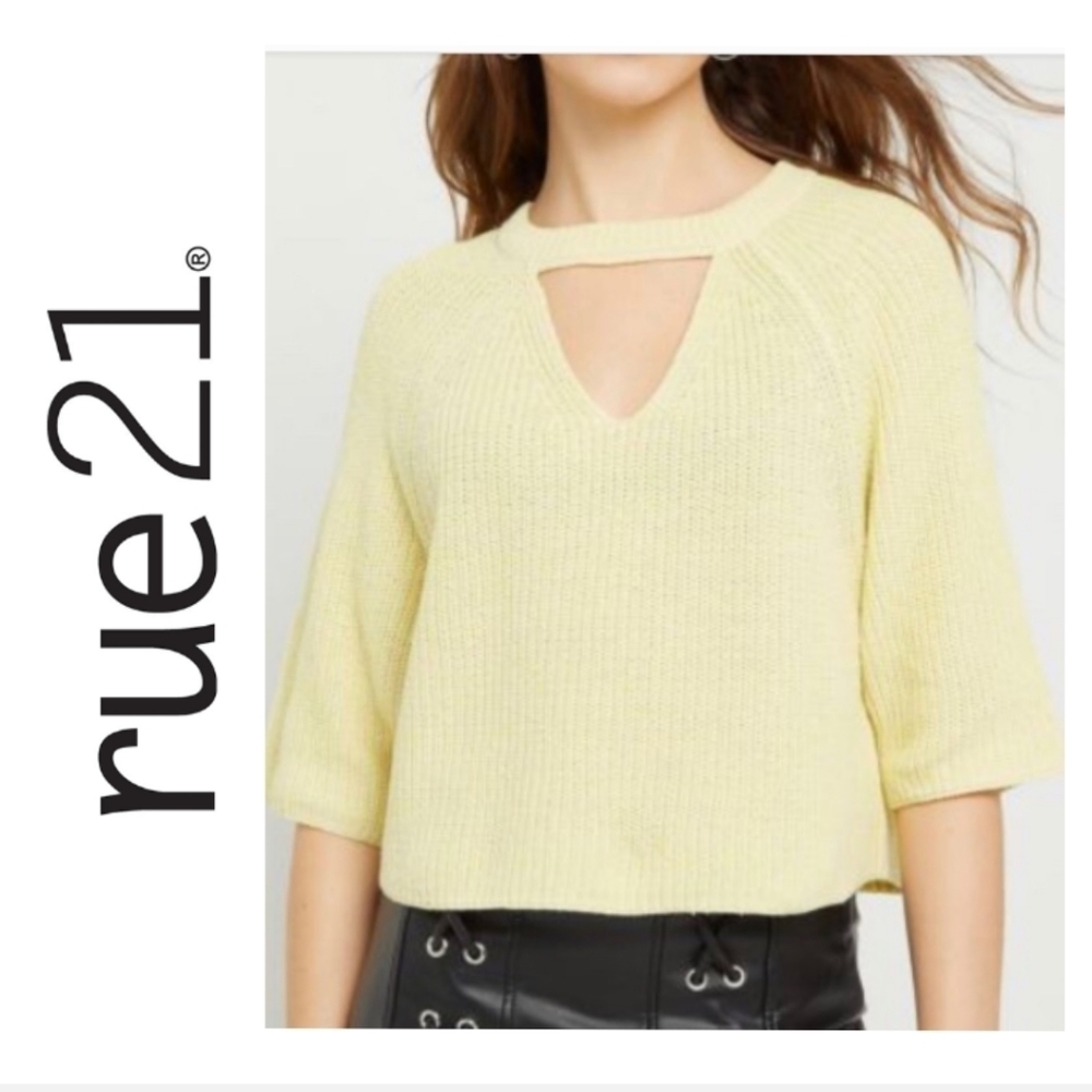 Rue 21 Plus Love More Crop Keyhole Knit Sweater. Size 2X